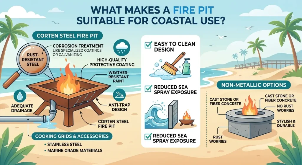What Makes a Fire Pit Suitable for Coastal Use?